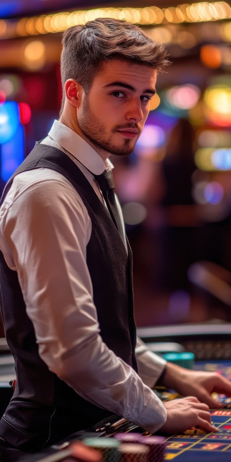 Studio dealer hidup No Commission Baccarat dengan meja permainan profesional